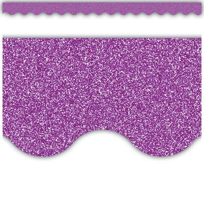 Purple Glitz Scalloped Border Trim