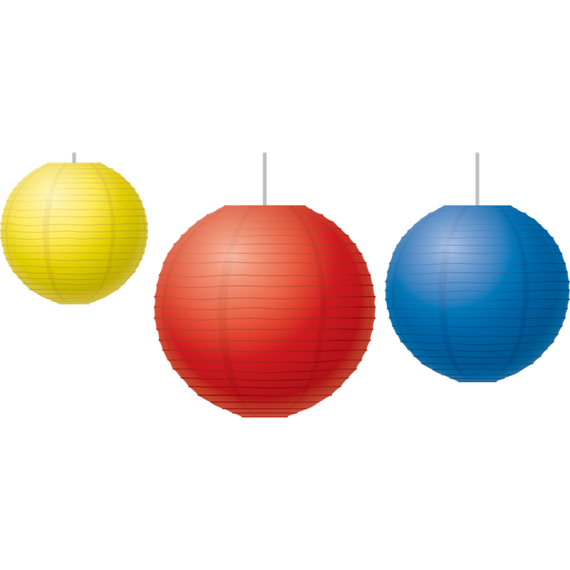 Red, Yellow &amp; Blue Paper Lanterns