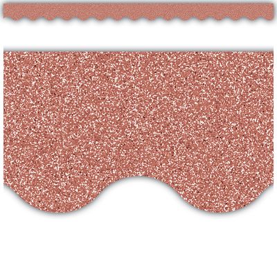 Rose Gold Glitz Scalloped Border Trim