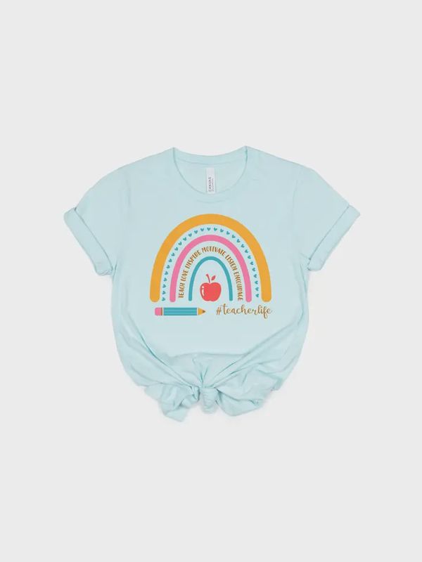 Pink/Blue Rainbow Teacher Shirt