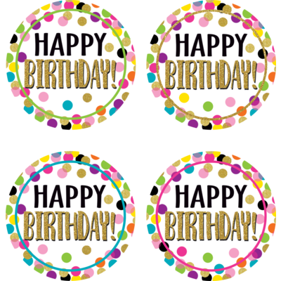 Confetti Happy Birthday Wear ’Em Badges