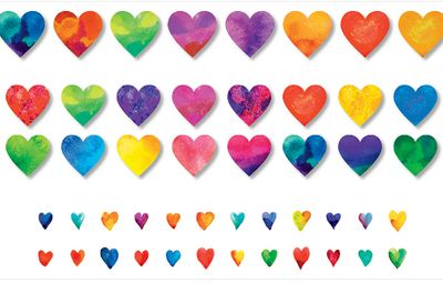 Watercolor Hearts - Bulletin Board Accents