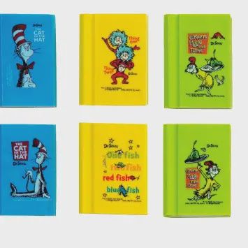 Dr. Suess book erasers