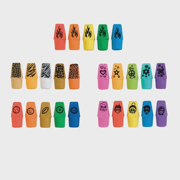 Pencil Top Erasers/Wacky Pack/Assorted