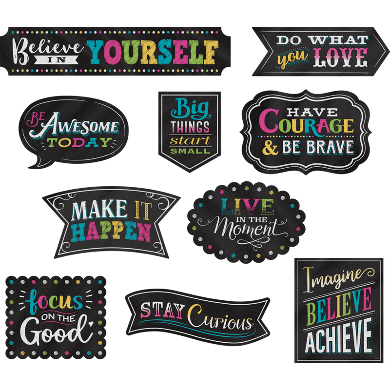 Clingy Thingies®: Chalkboard Brights Positive Sayings Accents