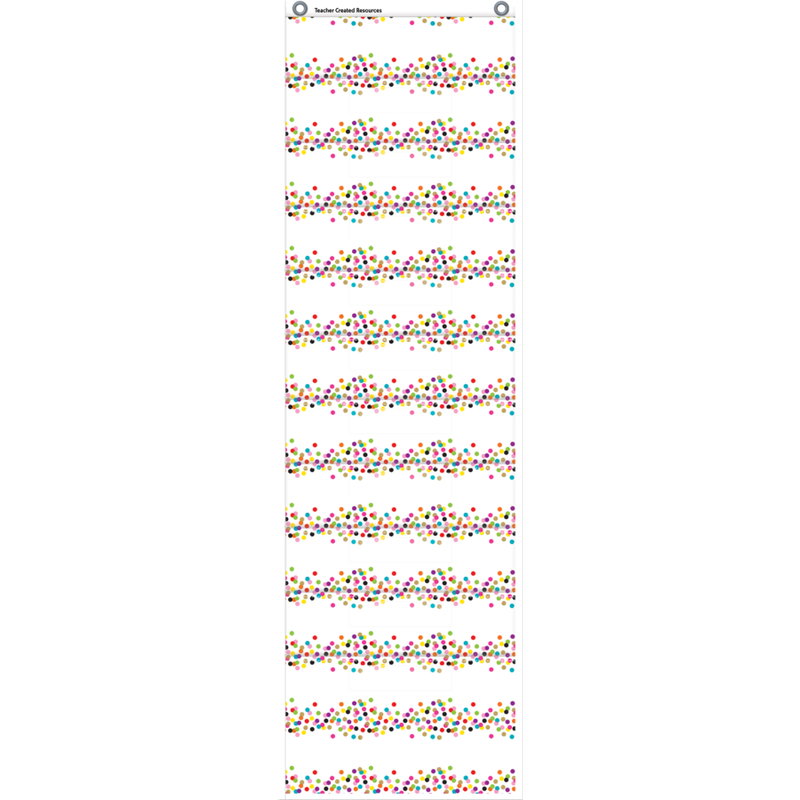 Confetti 10 Pocket File Storage Pocket Chart (14&quot; x 58&quot;)