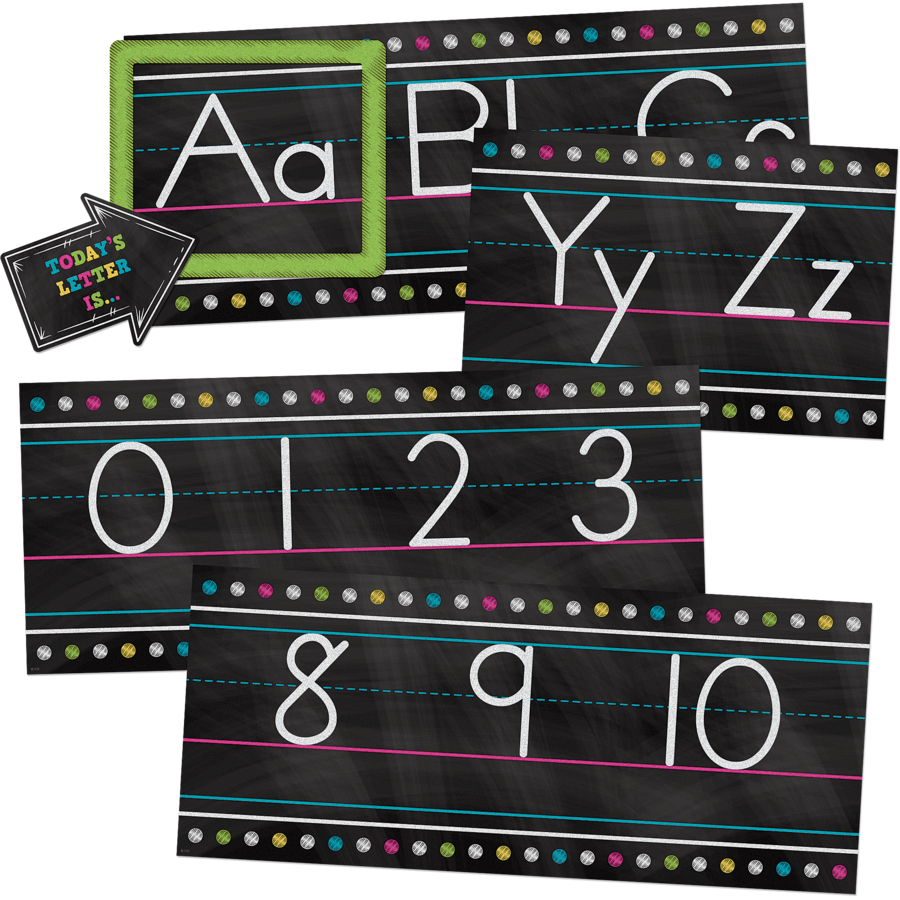 Chalkboard Brights Alphabet Line Bulletin Board