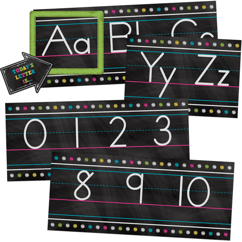 Chalkboard Brights Alphabet Line Bulletin Board