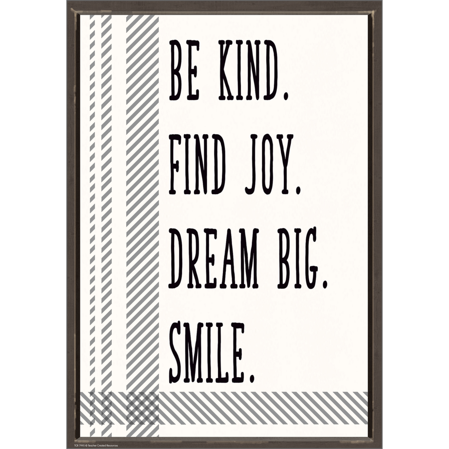 Be Kind. Find Joy. Dream Big. Smile. Positive Poster