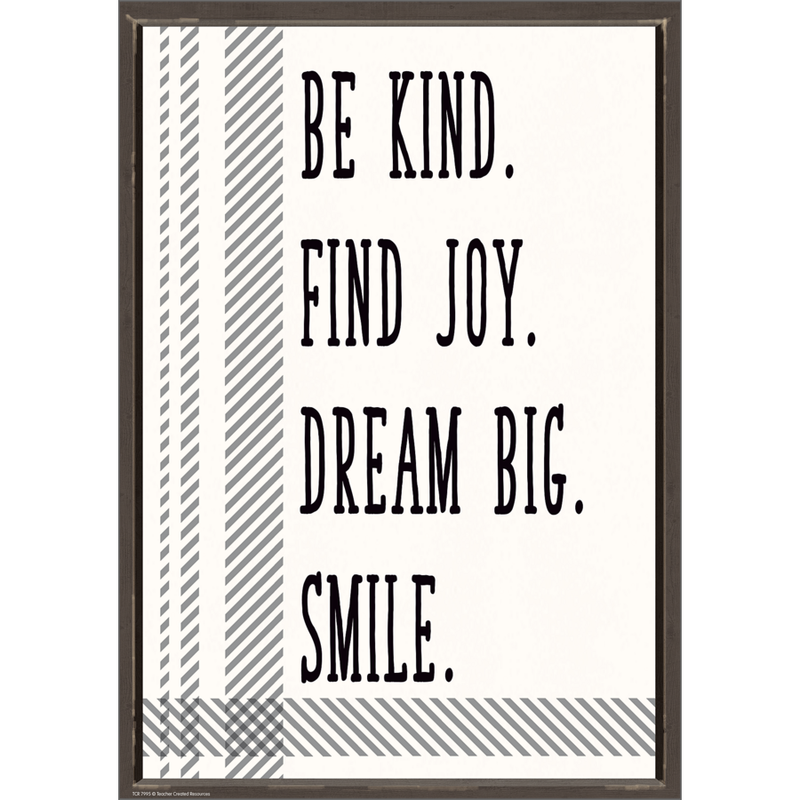 Be Kind. Find Joy. Dream Big. Smile. Positive Poster