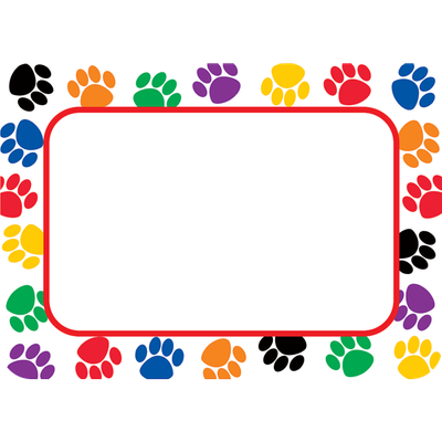 Colorful Paw Prints Name Tags/Labels
