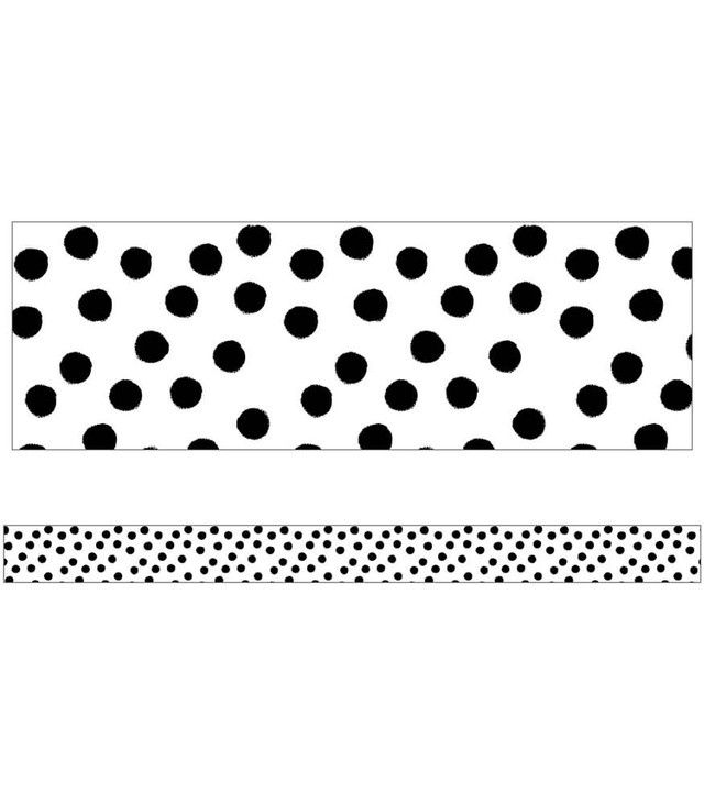 Stars Painted Dots/Black on White