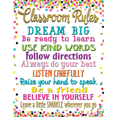 Confetti Classroom Rules Chart