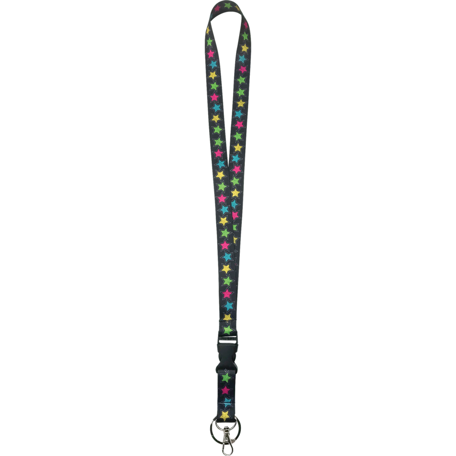 Chalkboard Brights Stars Lanyard
