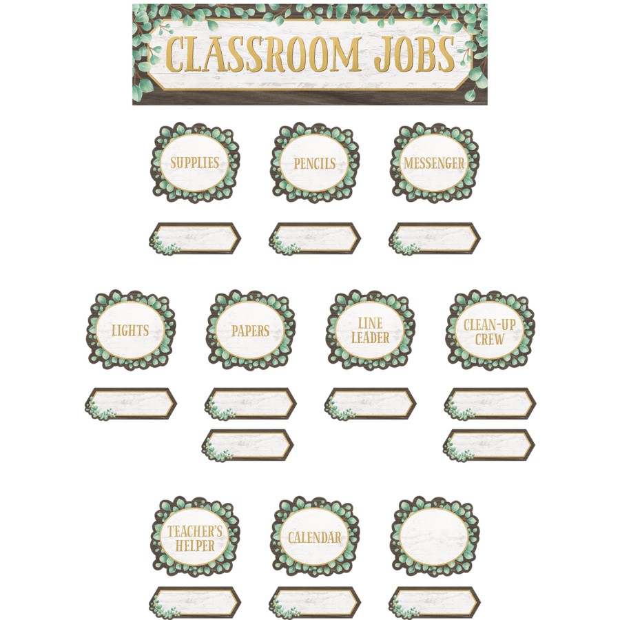 Eucalyptus Classroom Jobs Mini Bulletin Board