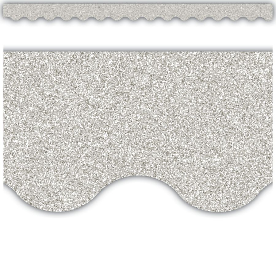 Silver Glitz Scalloped Border Trim