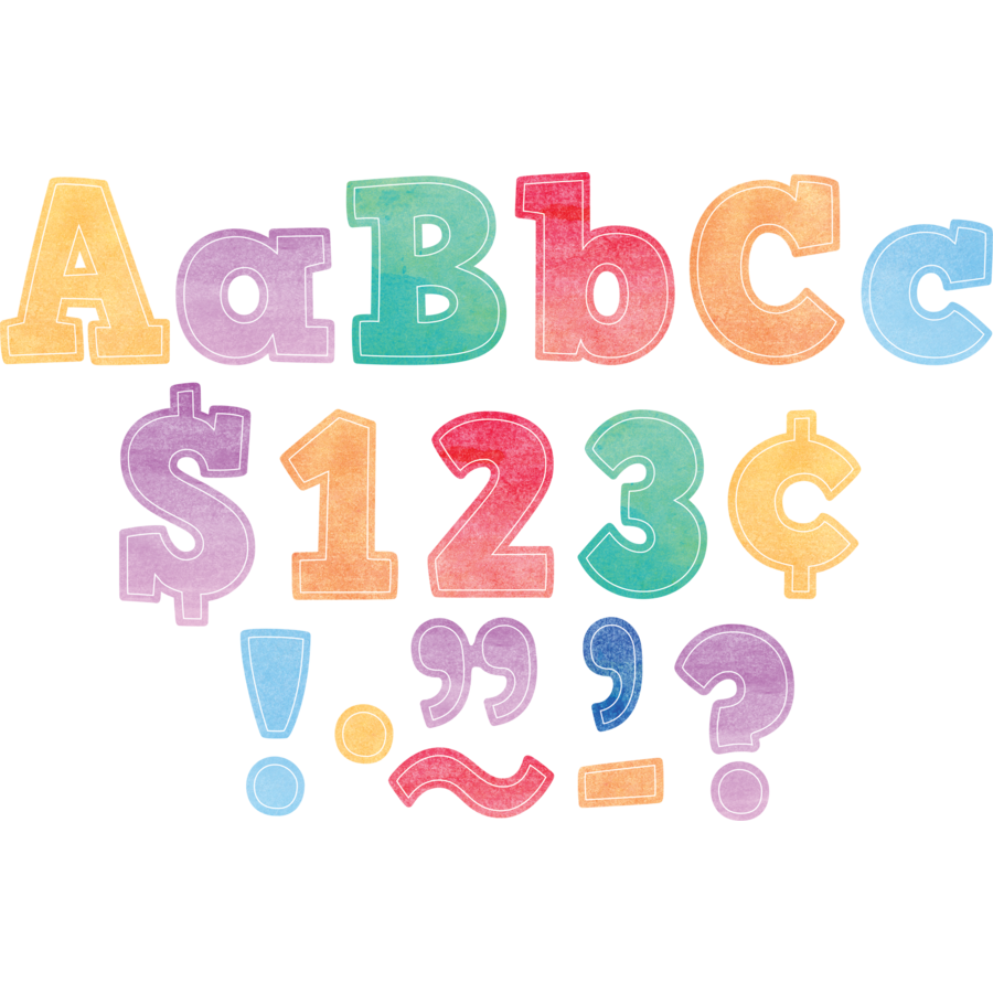 Watercolor Bold Block 4&quot; Letters Combo Pack