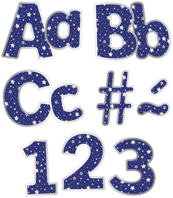 Sparkle and Shine Navy with Silver Stars EZ Letters