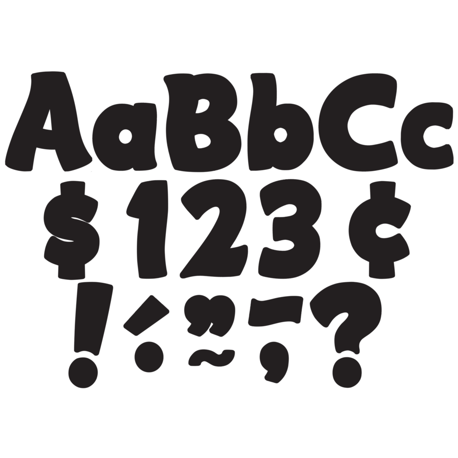Black Funtastic 4&quot; Letters Combo Pack