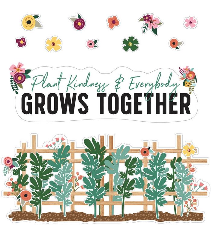 Plant Kindness &amp; Everybody Grows Together Bulletin Board Set