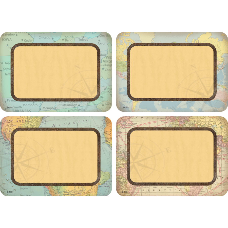 Travel the Map Name Tags/Labels - Multi-Pack