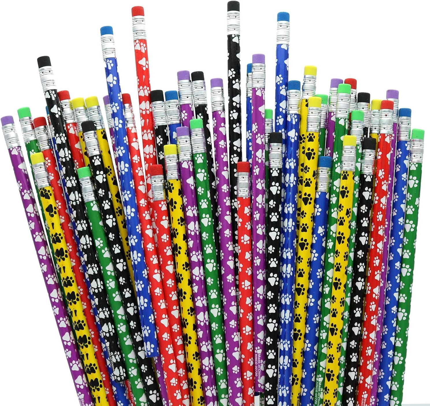 Giftexpress Big Paw Print Pencils/Pink, Kelly Green, Black