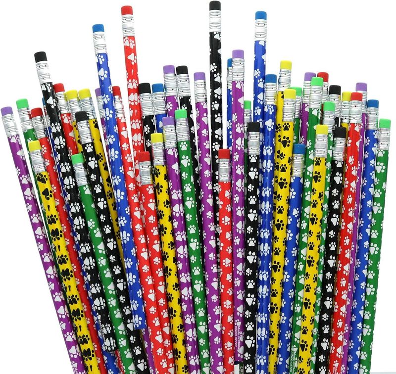 Giftexpress Big Paw Print Pencils/Pink, Kelly Green, Black