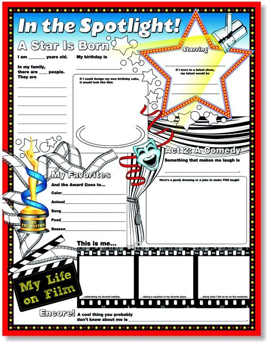 Fill Me In: In the Spotlight! - Bulletin Boards, Activity Posters