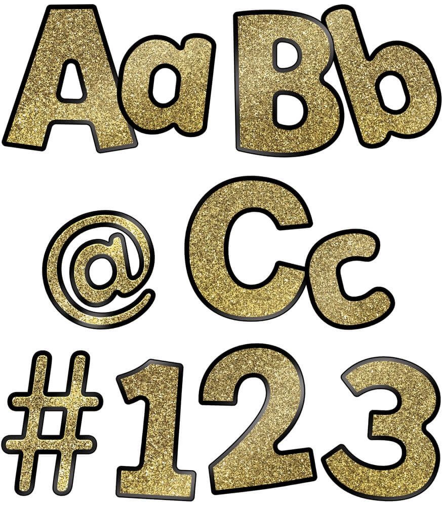 Sparkle and Shine Gold Glitter Combo Pack EZ Letters