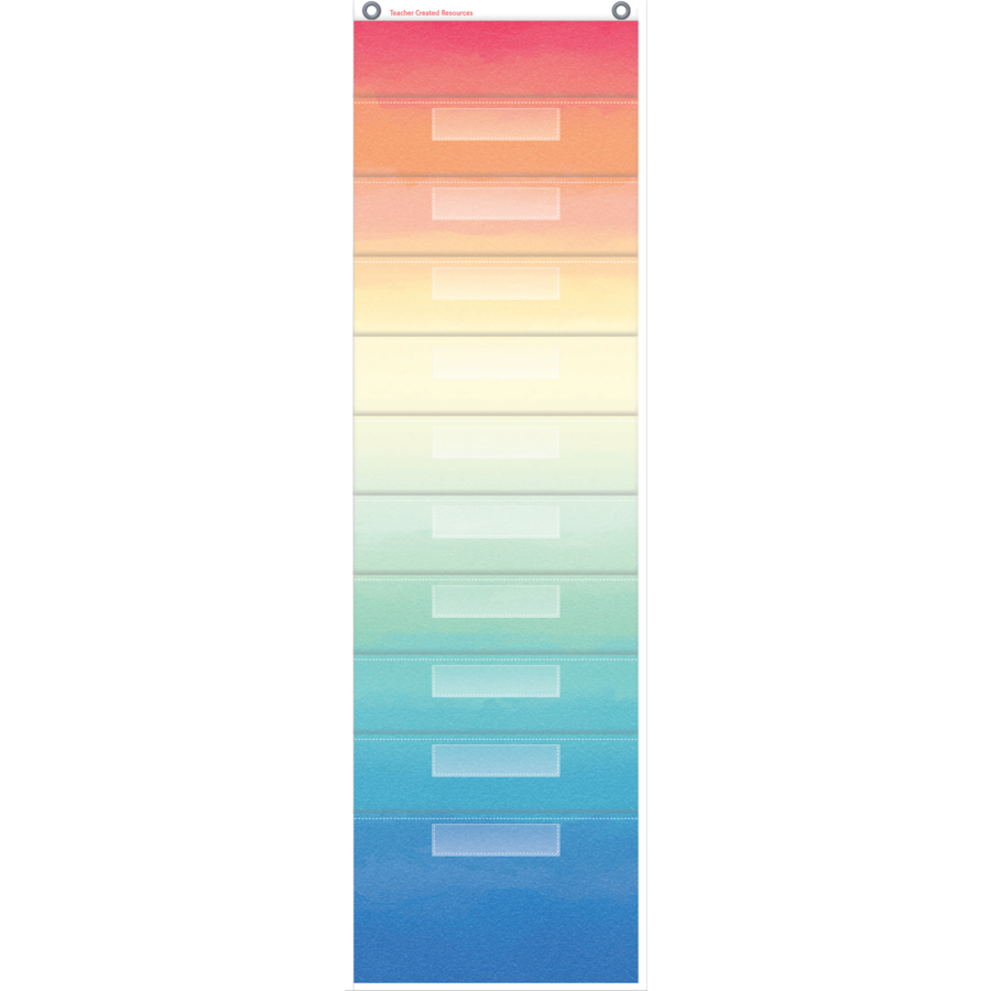 Watercolor 10 Pocket File Storage Pocket Chart (14&quot; x 58&quot;)