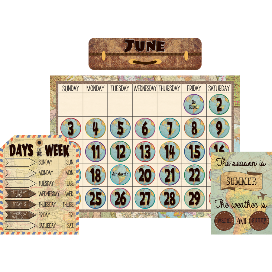 Travel the Map Calendar Bulletin Board