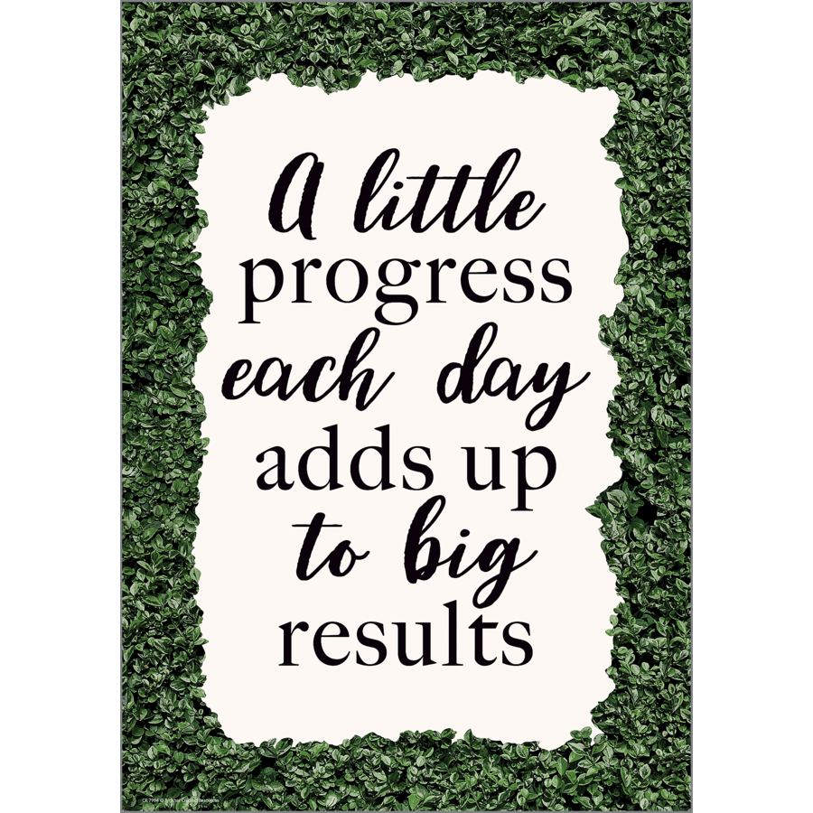 A Little Progress Each Day Adds Up to Big Results Positive Poster