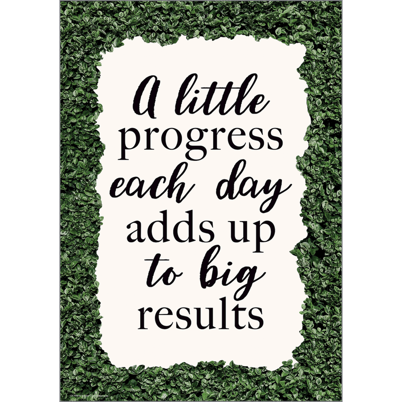 A Little Progress Each Day Adds Up to Big Results Positive Poster