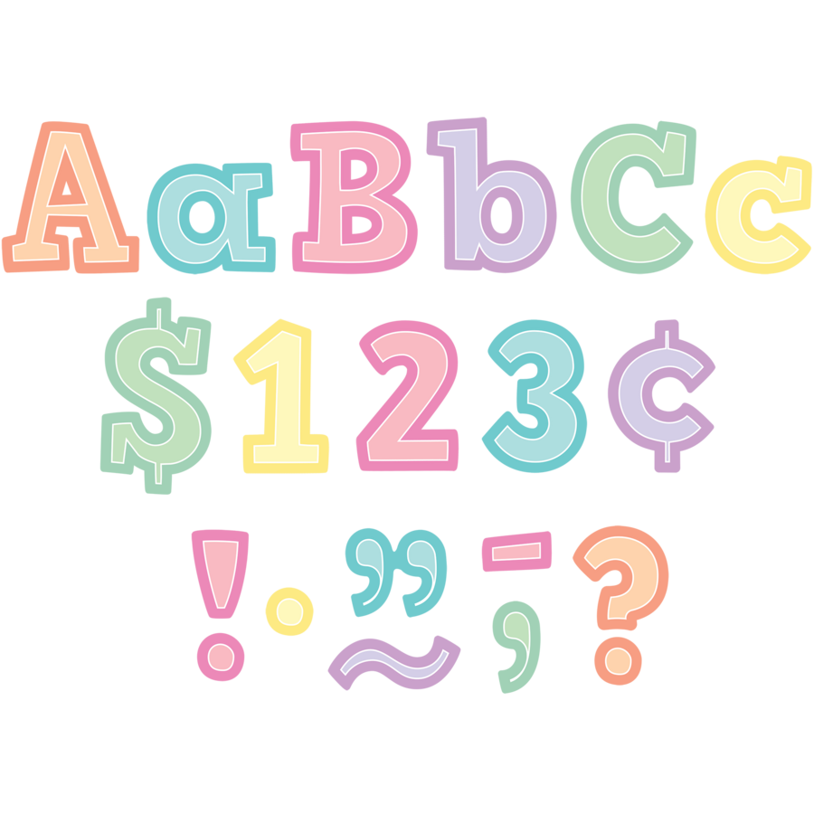 Pastel Pop Bold Block Letters 4&quot;