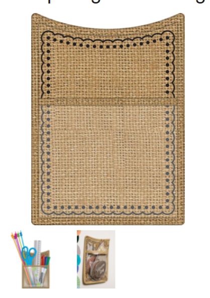 Burlap Magnetic Storage Pocket