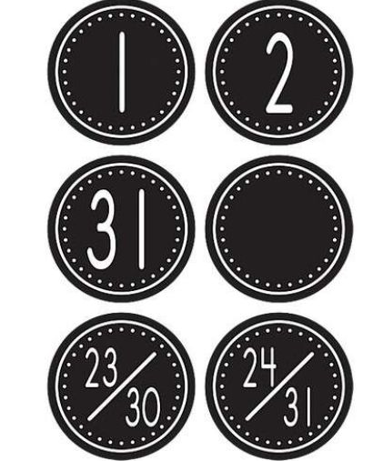 Black &amp; White Crazy Circles Calendar Days