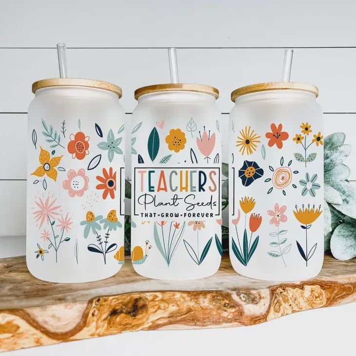 Teachers Plant Seeds Glass Tumbler