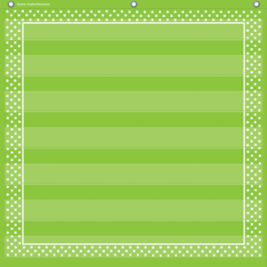 Lime Polka Dots 7 Pocket Chart (28&quot; x 28&quot;)
