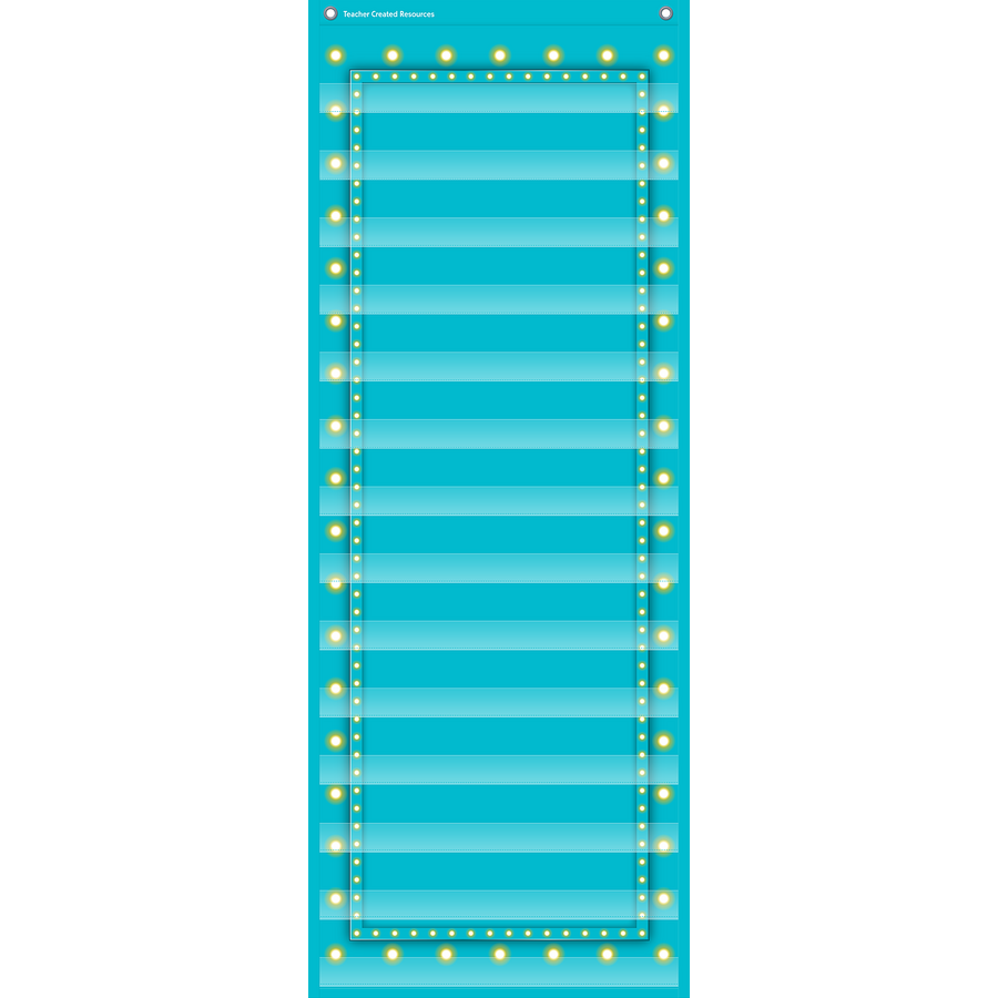 Light Blue Marquee 14 Pocket Chart (13&quot; x 34&quot;)