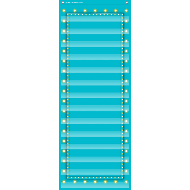 Light Blue Marquee 14 Pocket Chart (13&quot; x 34&quot;)