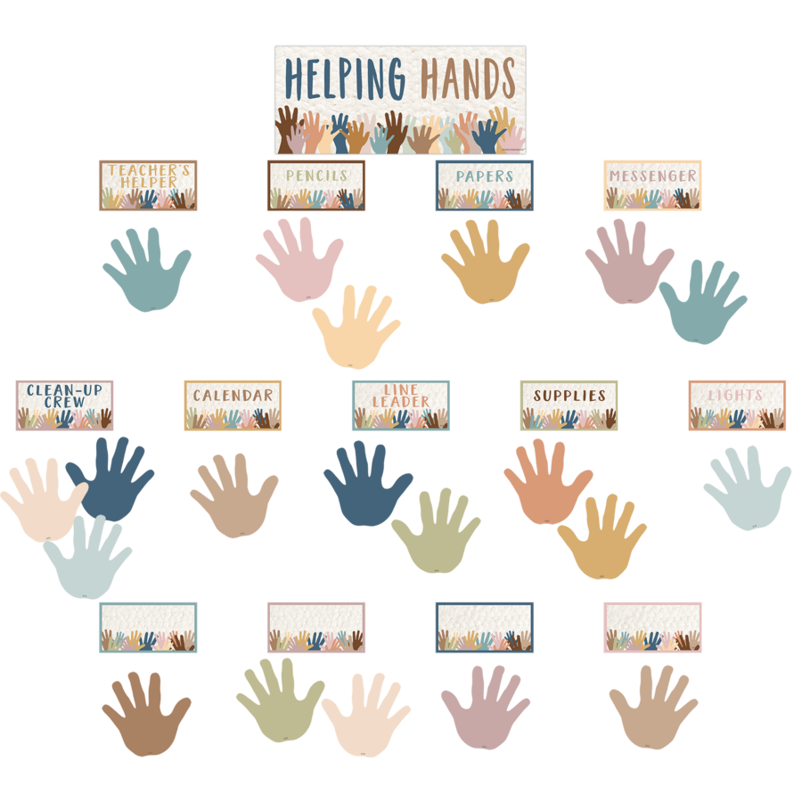 Everyone is Welcome Helping Hands Mini Bulletin Board