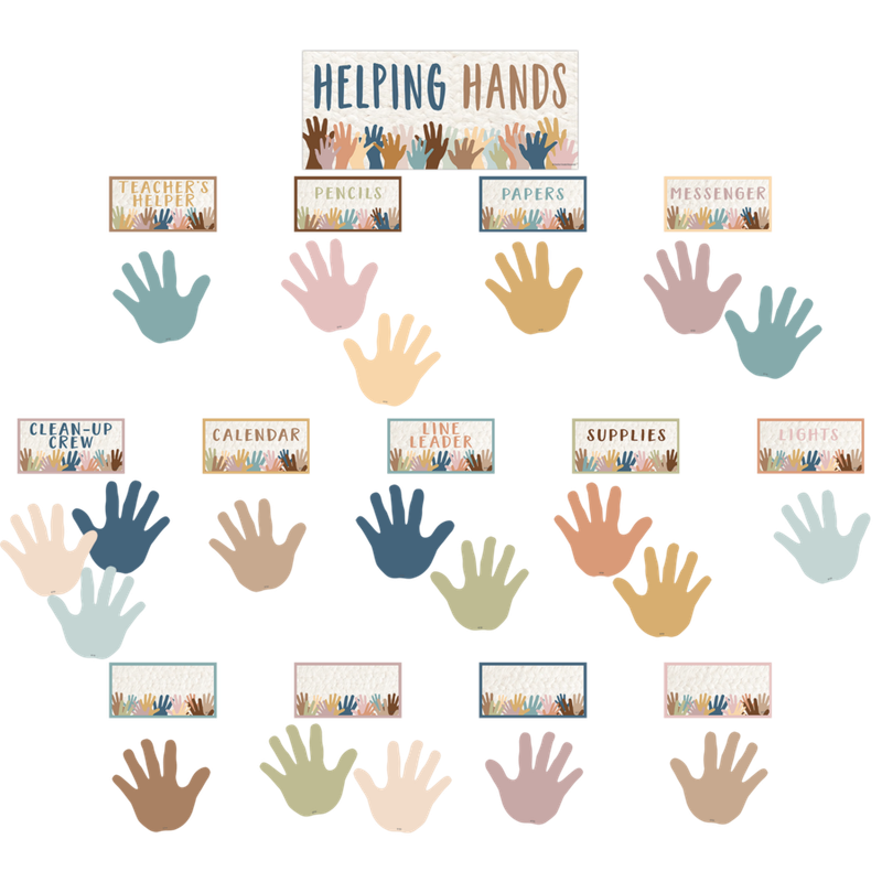 Everyone is Welcome Helping Hands Mini Bulletin Board