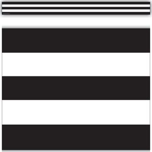 Black &amp; White Stripes Straight Border Trim