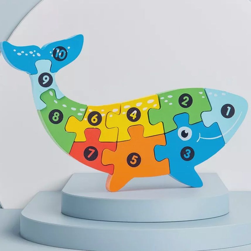 Wooden Whale Preschool Puzzle