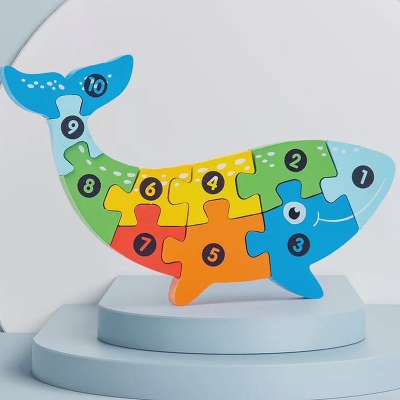 Wooden Whale Preschool Puzzle