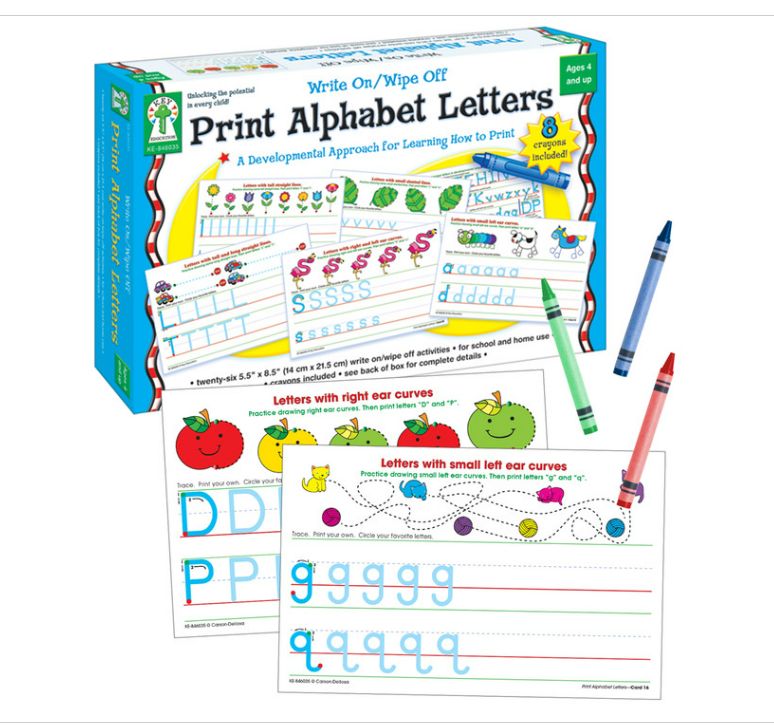 Write-On/ Wipe-Off Print Alphabet Letters