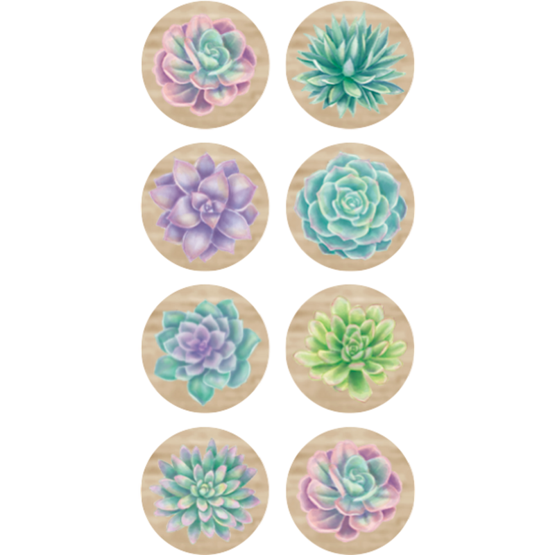 Rustic Bloom Succulents Mini Stickers