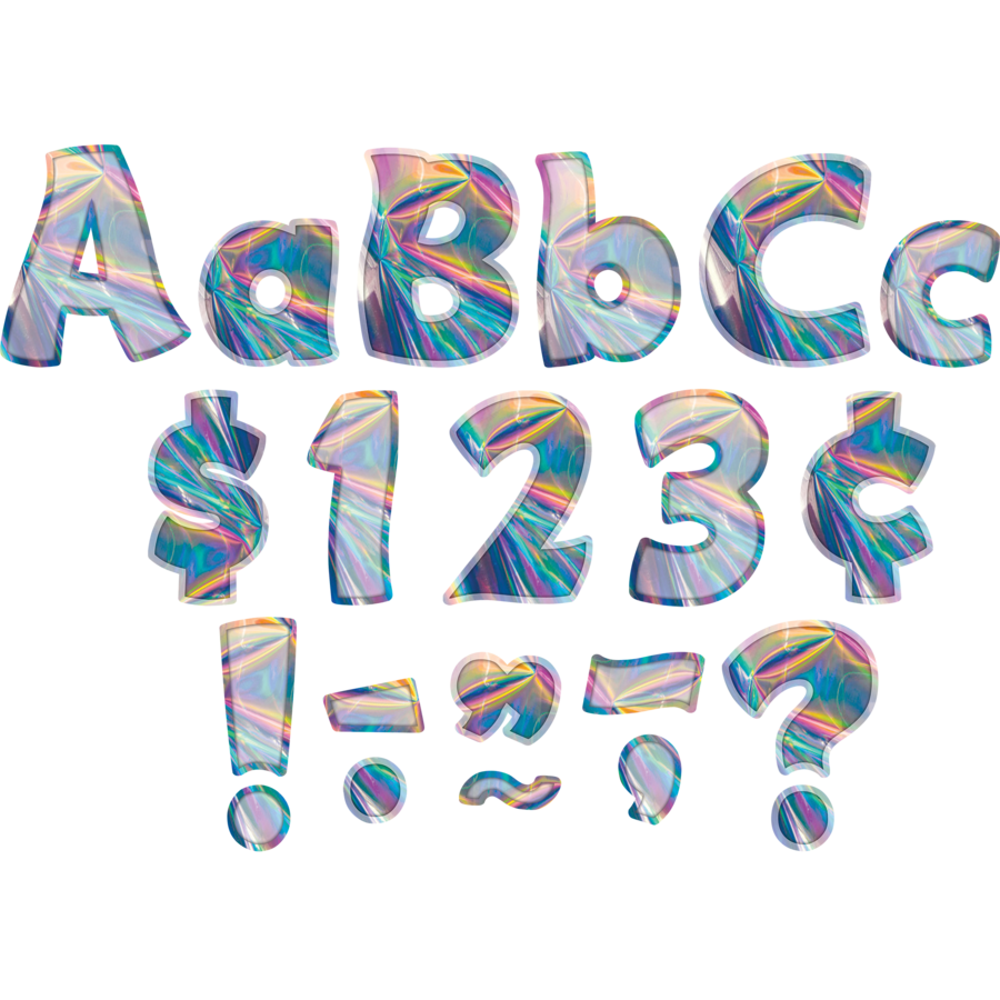 Iridescent Funtastic 4&quot; Letters Combo Pack