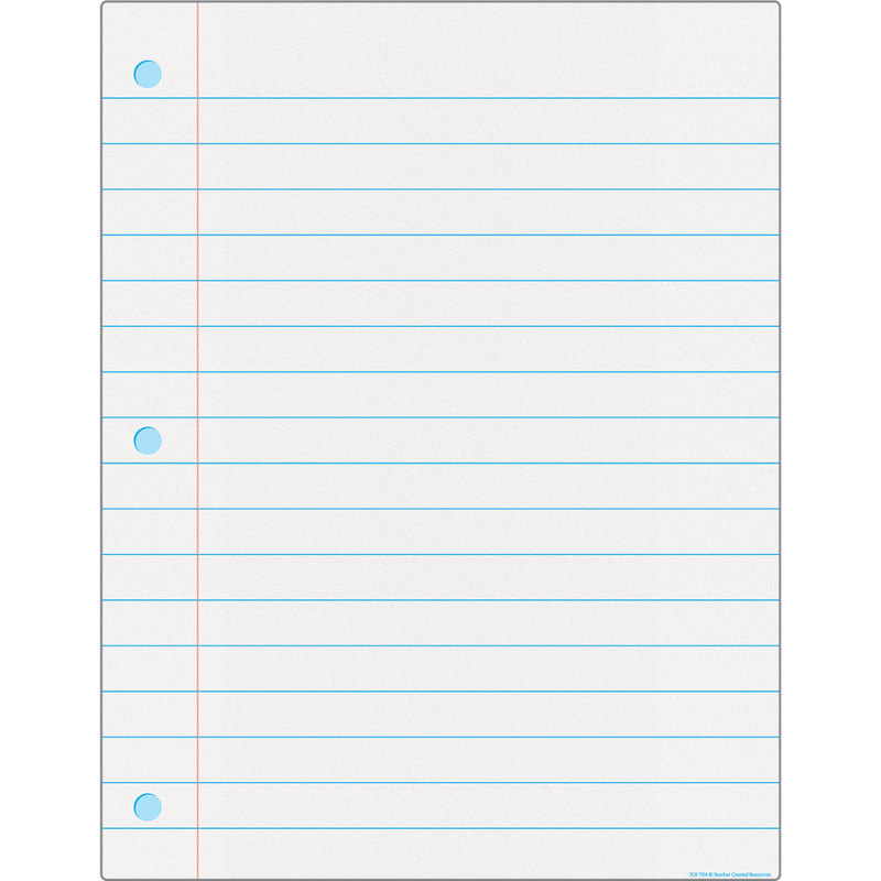 Notebook Paper Write-On/Wipe Off Chart