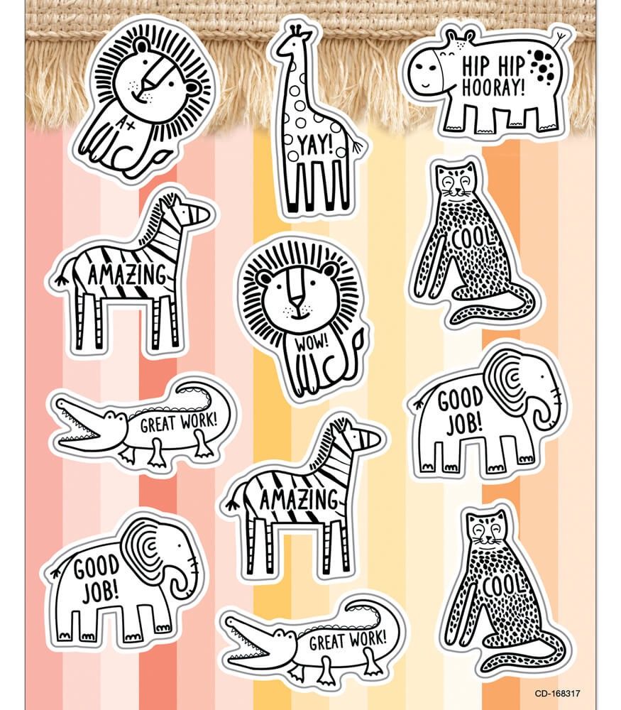 Simply Safari /Safari Animals Shape Stickers